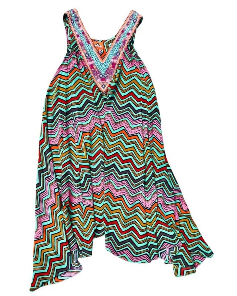 Homecoming Wedding Guest Cocktail Pia Pauro 100% Silk Boho Asymmetric Dress